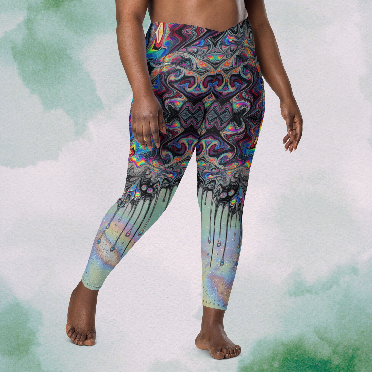 Psychedelic Swirl Drip Leggings