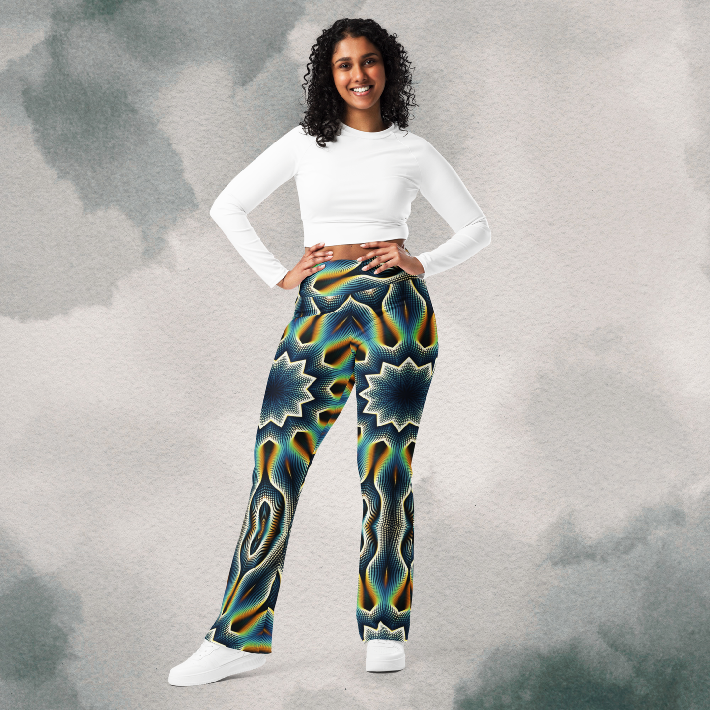 Retro Psychedelic Flare leggings