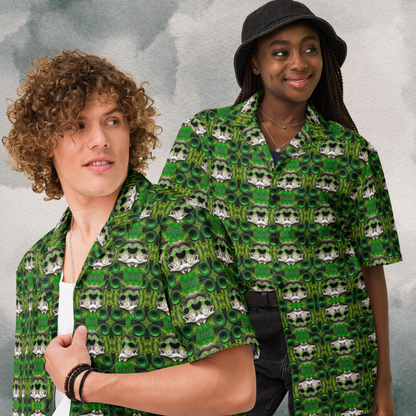 Dubstep Bass Fish Festival Button-Up