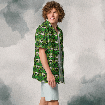 Dubstep Bass Fish Festival Button-Up