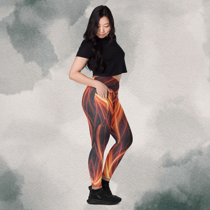 Girl on Fire - Crossover Leggings With Pockets