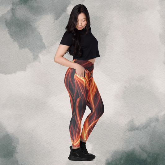 Girl on Fire - Crossover Leggings With Pockets
