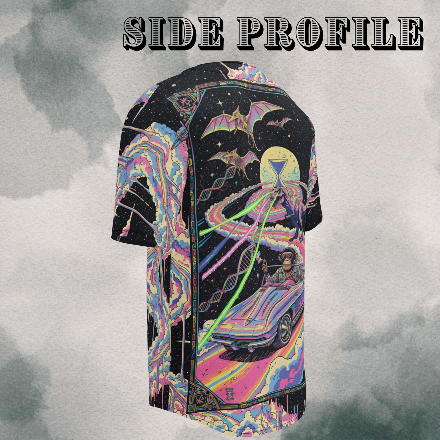 Retro Cosmic Cotton Candy Swirl EDM Jersey