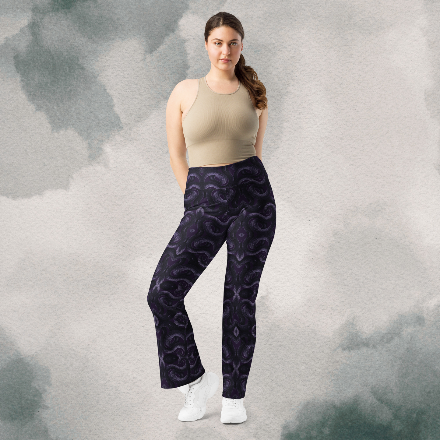 Purple Undertone Snake Flare leggings