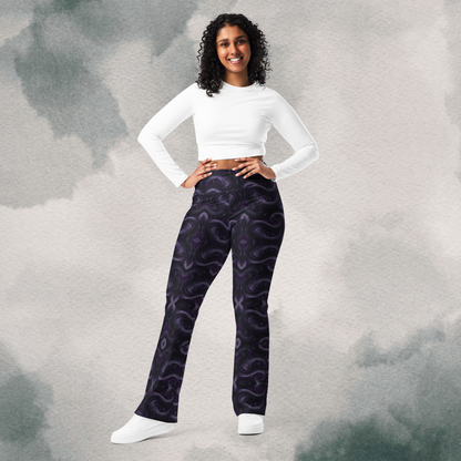 Purple Undertone Snake Flare leggings