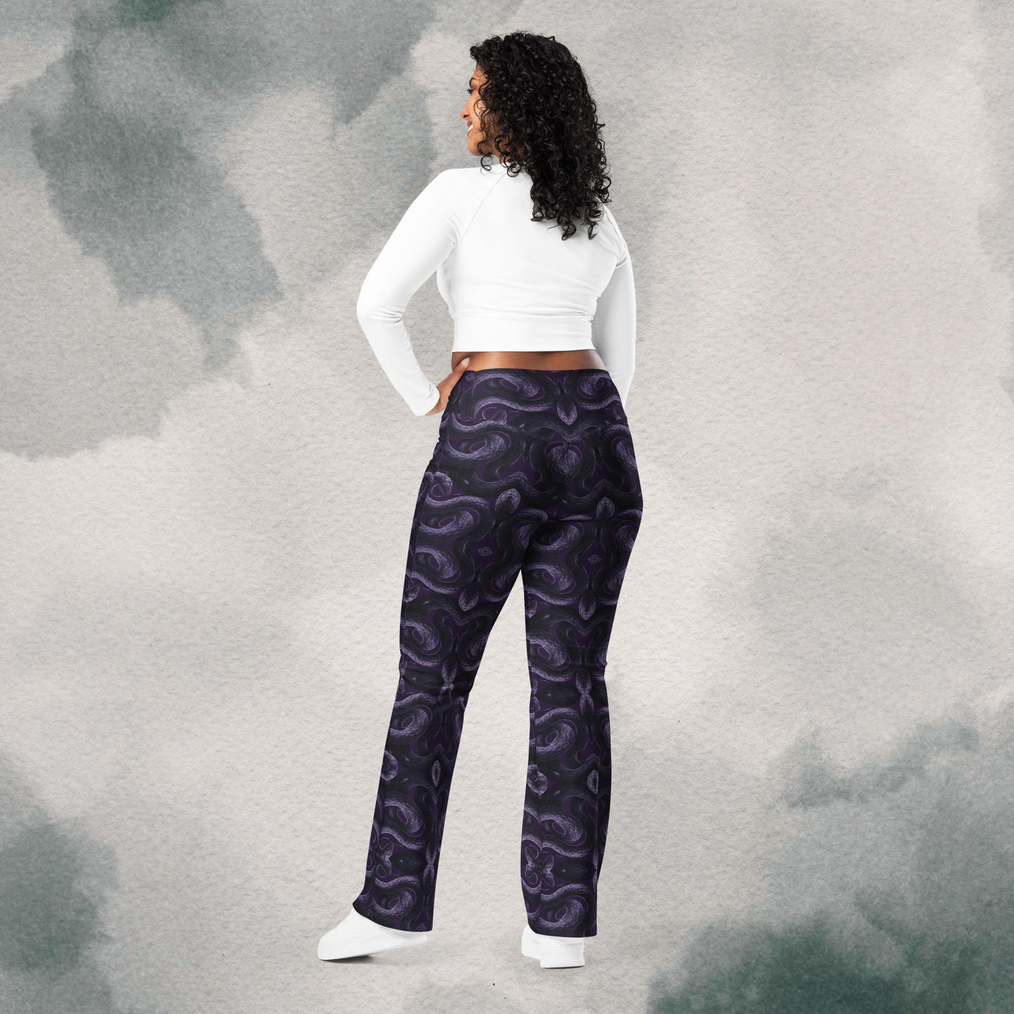 Purple Undertone Snake Flare leggings