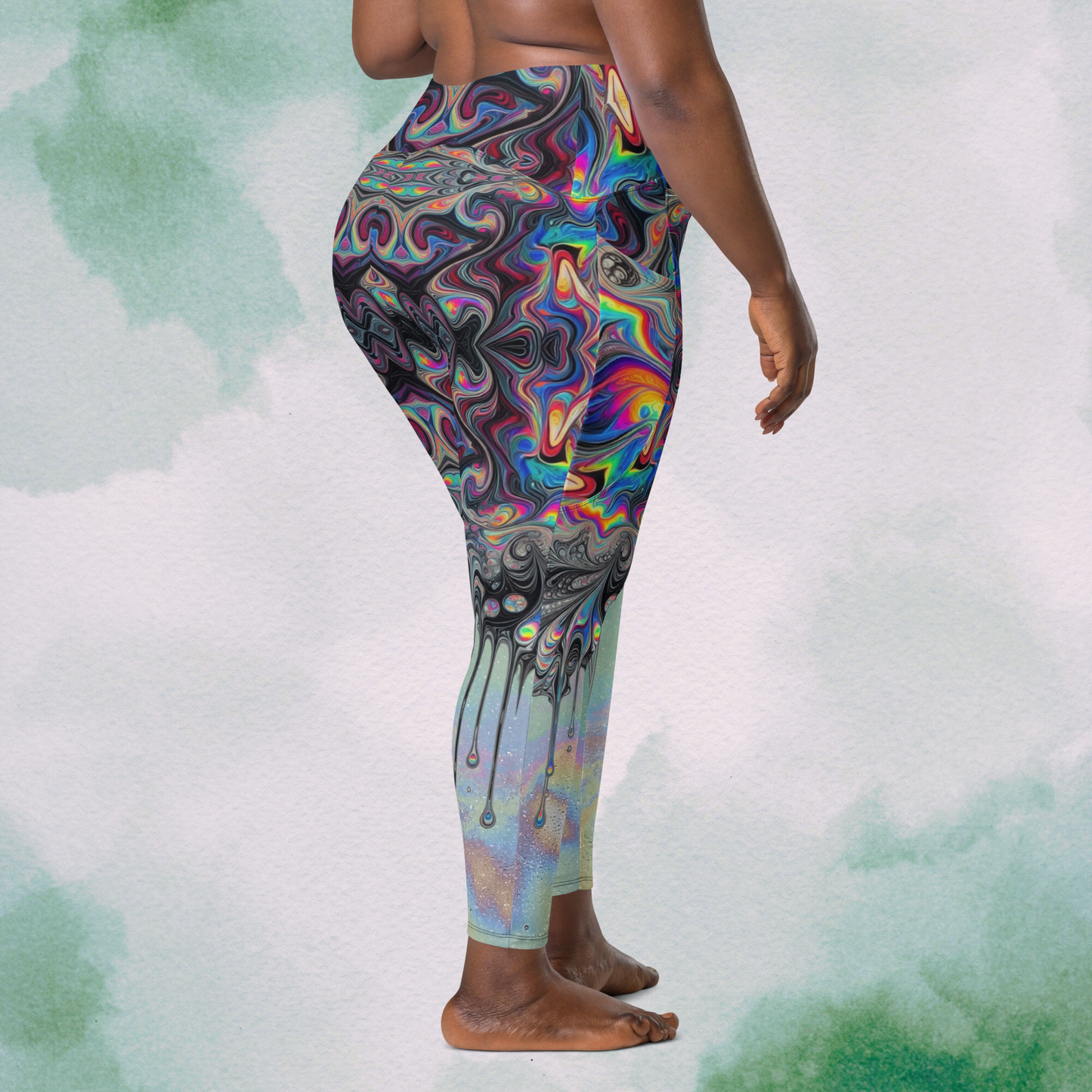 Psychedelic Swirl Drip Leggings