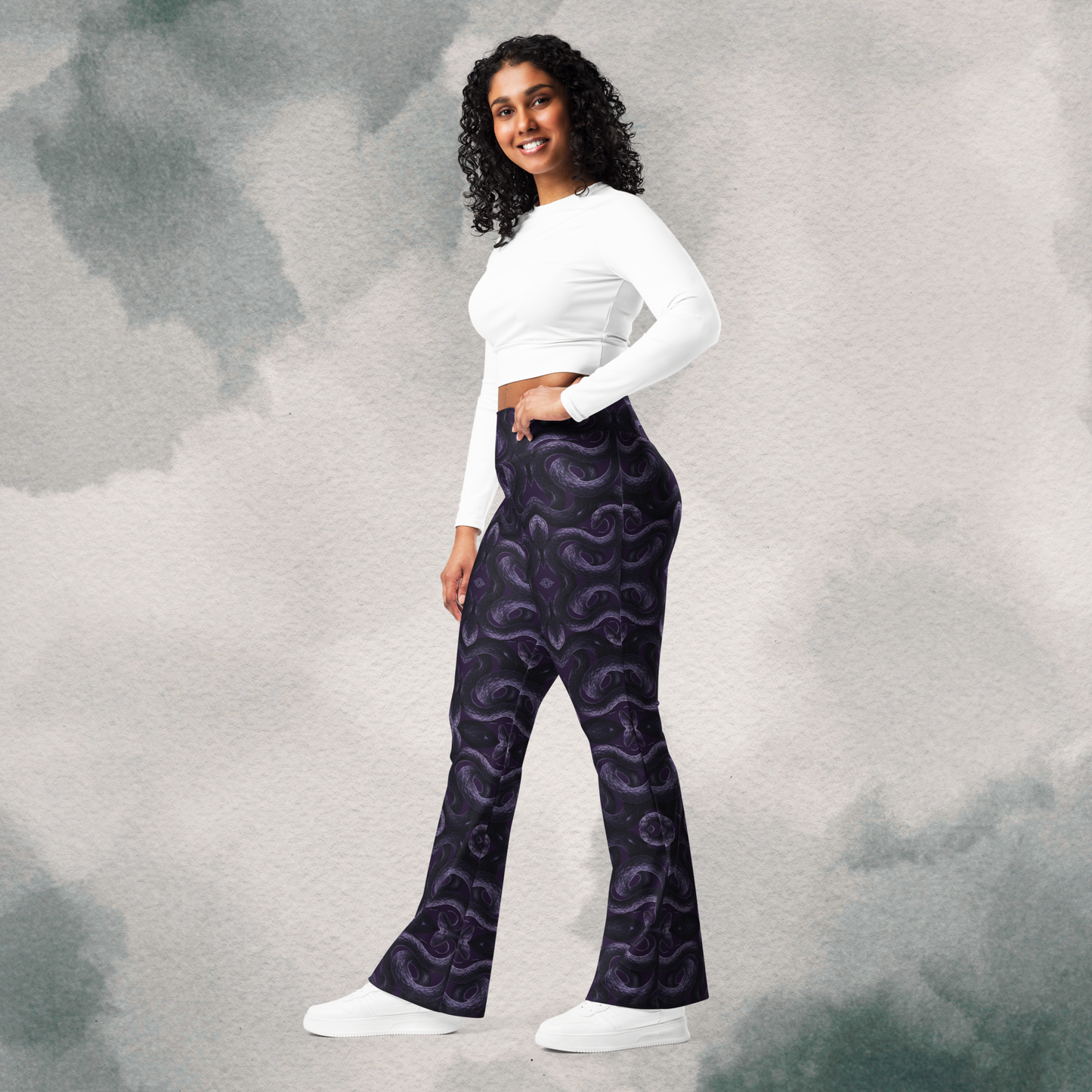 Purple Undertone Snake Flare leggings
