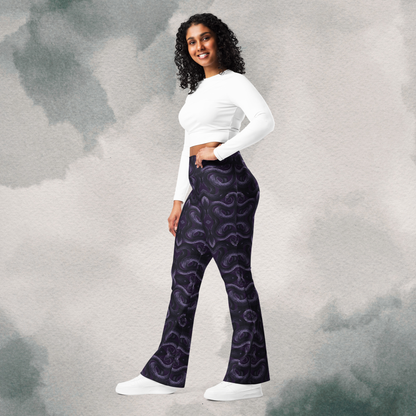 Purple Undertone Snake Flare leggings