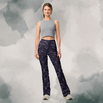 Purple Undertone Snake Flare leggings
