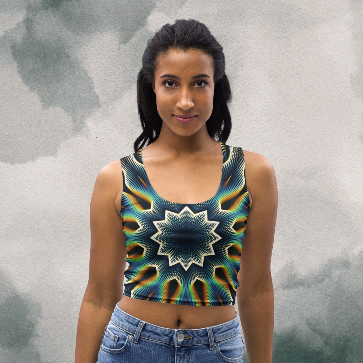 Retro Psychedelic Crop Top