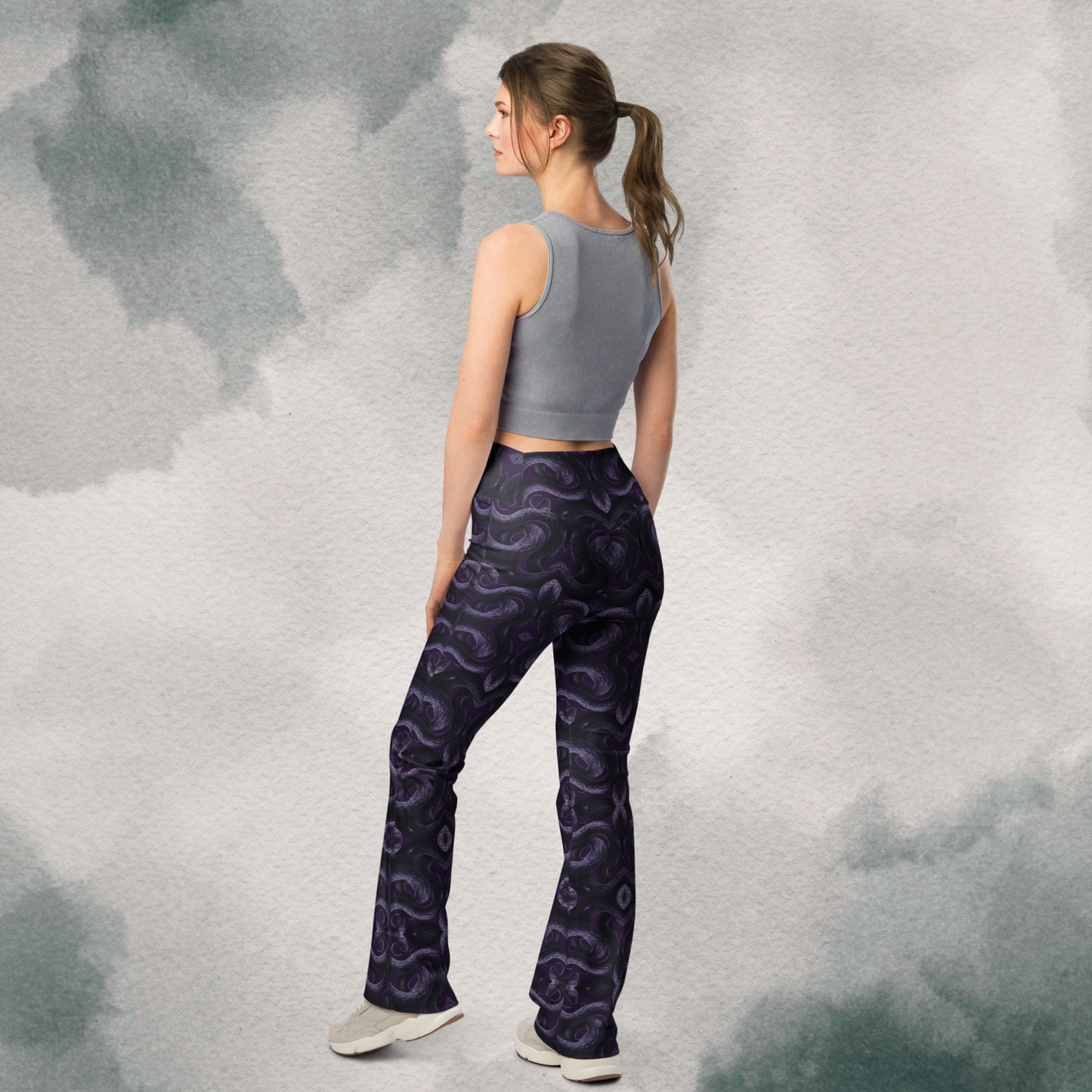 Purple Undertone Snake Flare leggings