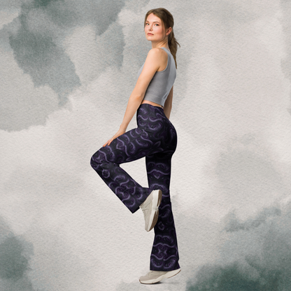 Purple Undertone Snake Flare leggings