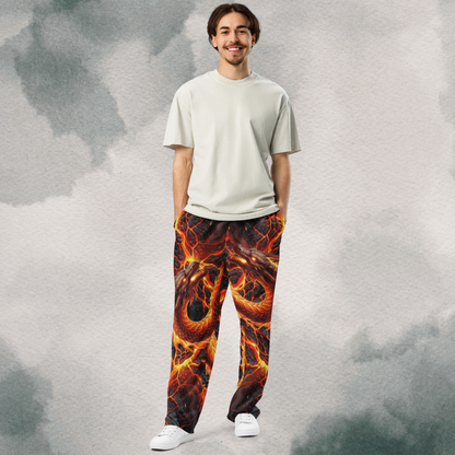 Lava Cracking & Dragon Wide-Leg Joggers