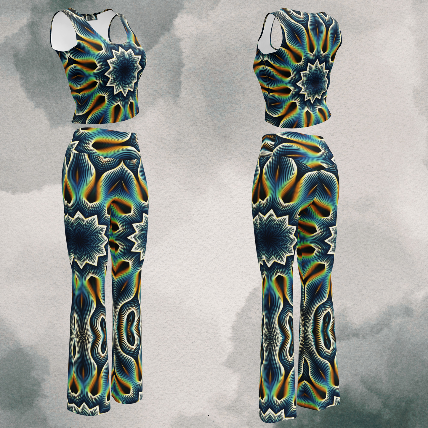 Retro Psychedelic Flare leggings