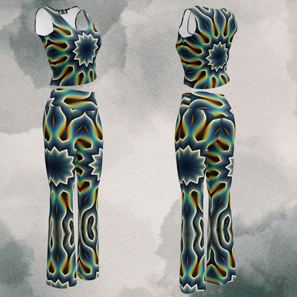 Retro Psychedelic Flare leggings