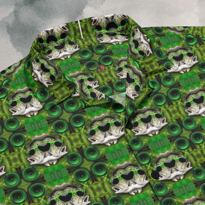 Dubstep Bass Fish Festival Button-Up