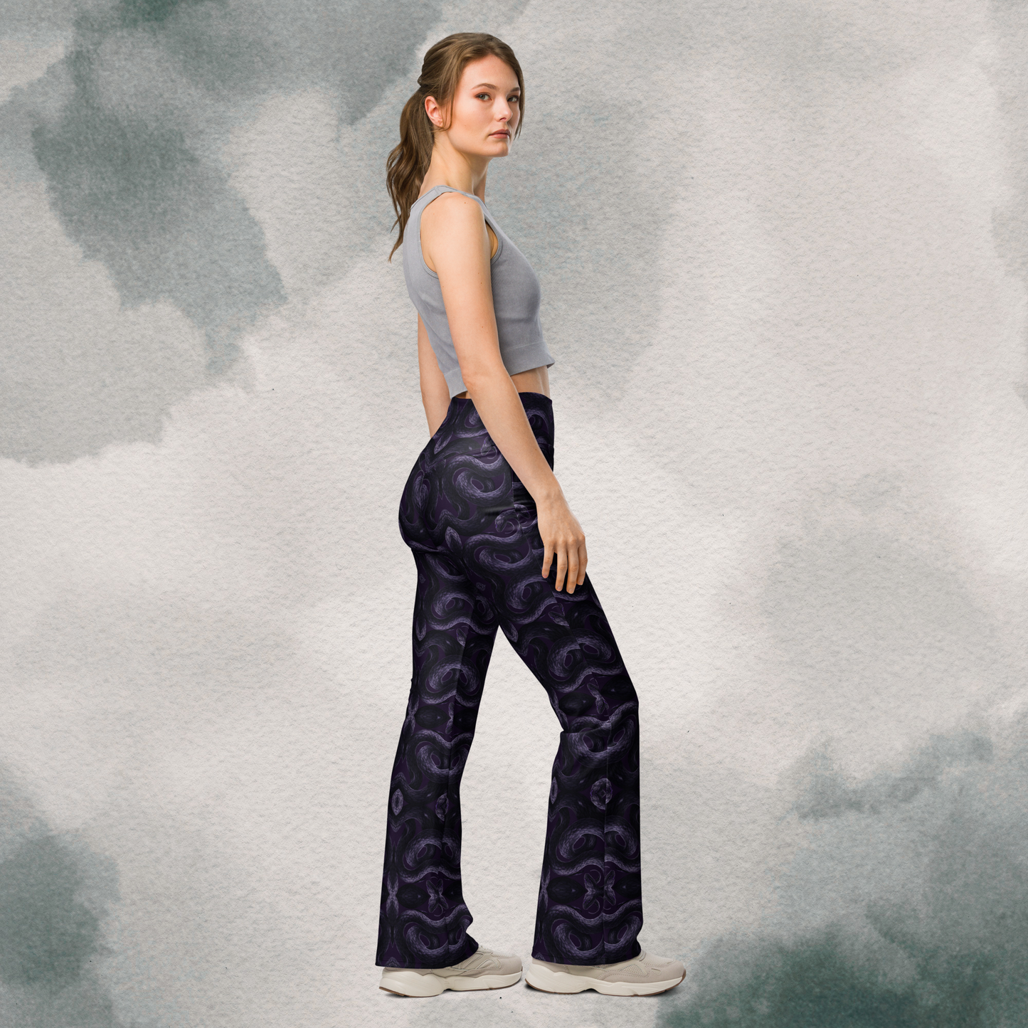 Purple Undertone Snake Flare leggings