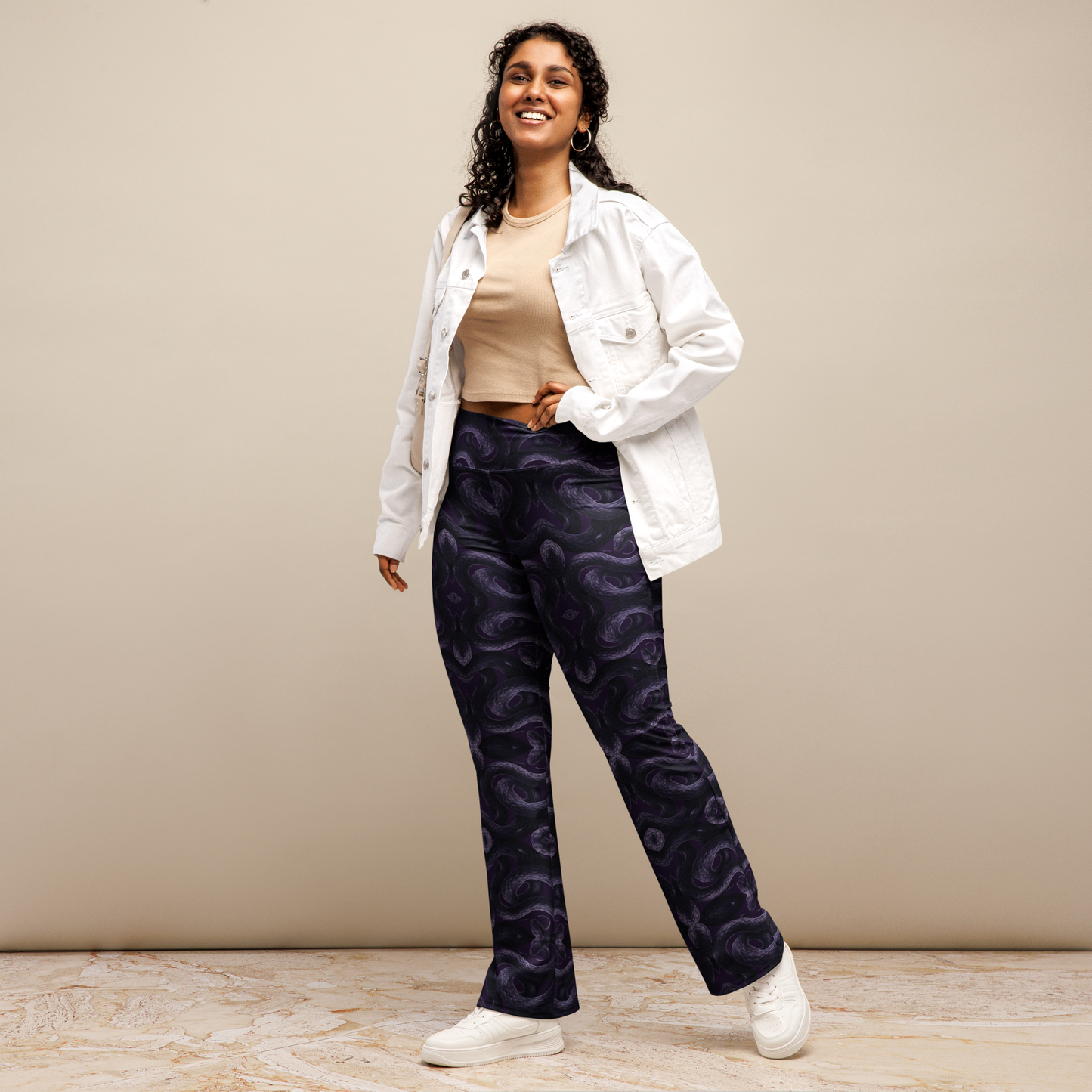 Purple Undertone Snake Flare leggings