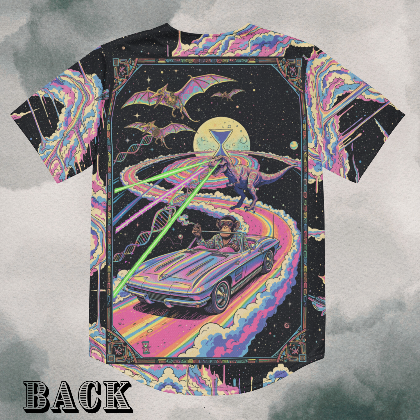 Retro Cosmic Cotton Candy Swirl EDM Jersey