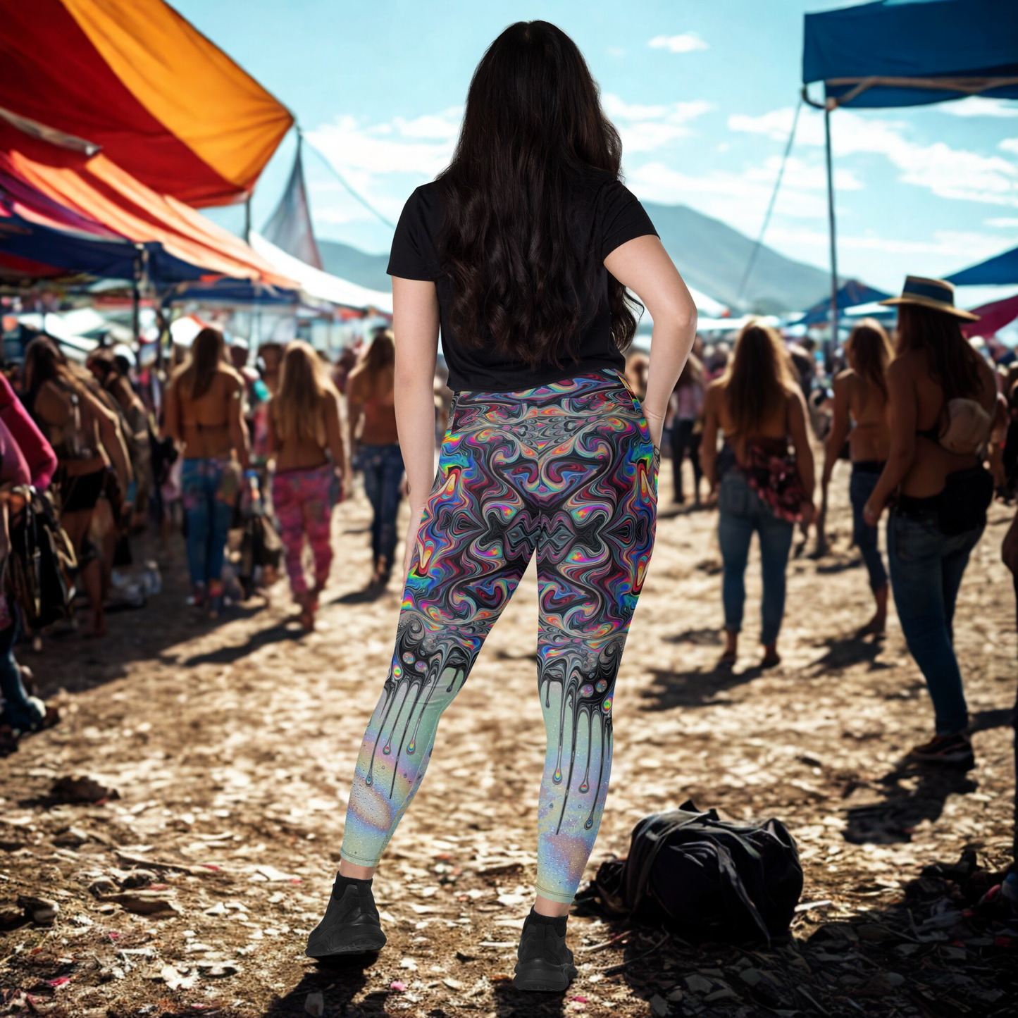 Psychedelic Swirl Drip Leggings