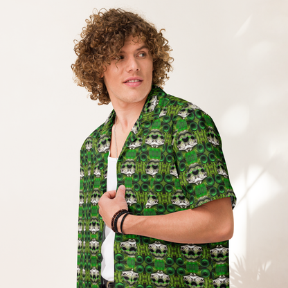 Dubstep Bass Fish Festival Button-Up