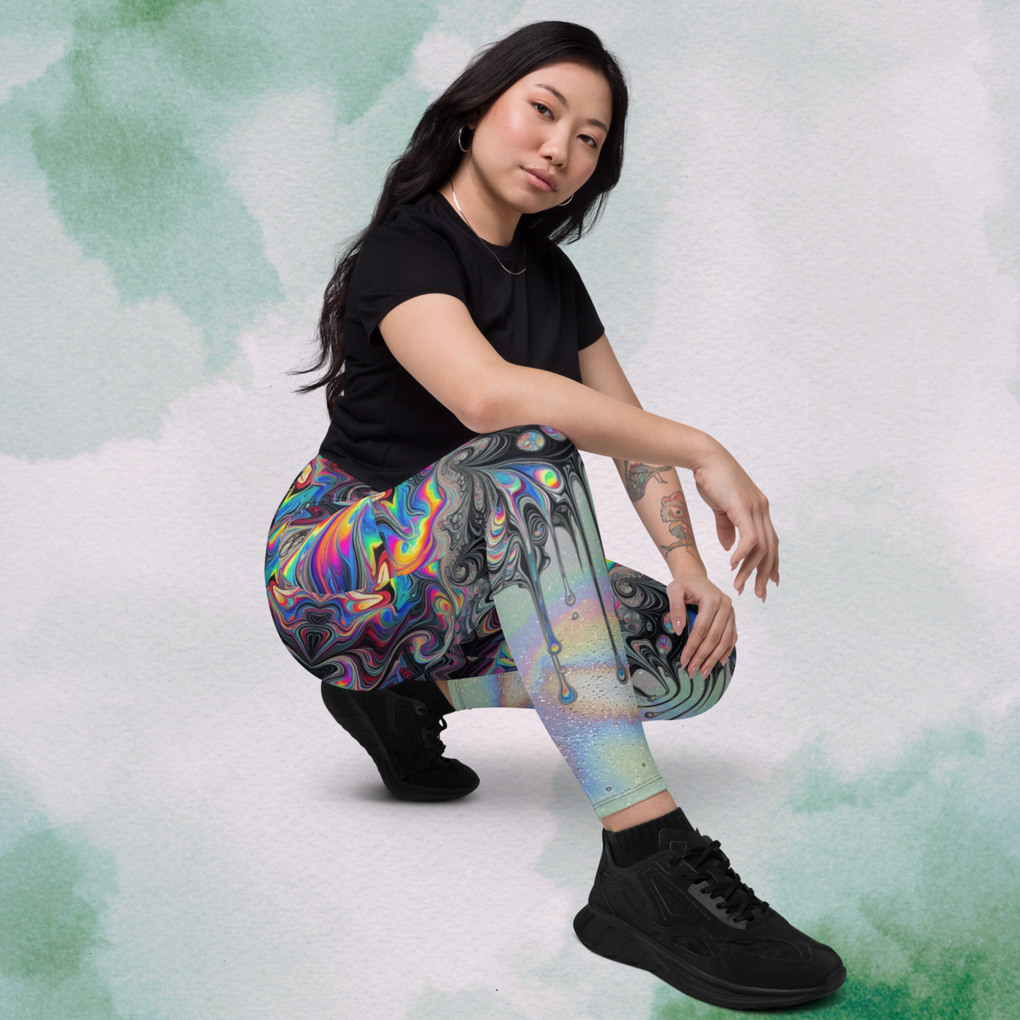 Psychedelic Swirl Drip Leggings