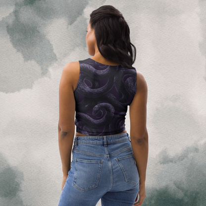 Purple Undertone Snake Crop Top