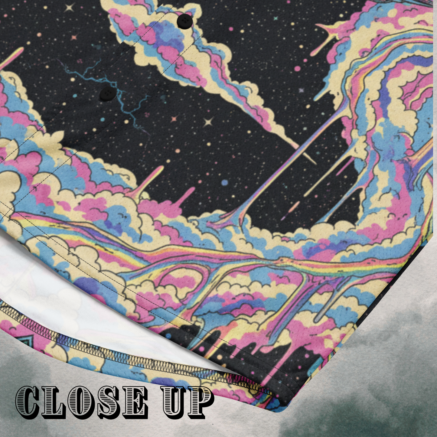 Retro Cosmic Cotton Candy Swirl EDM Jersey