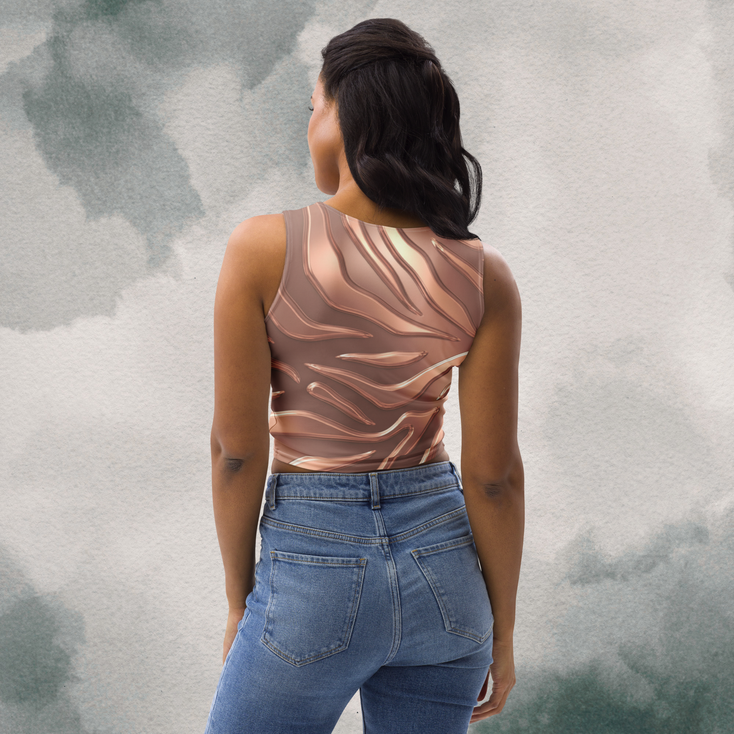 Rose Gold Tiger Print Crop Top