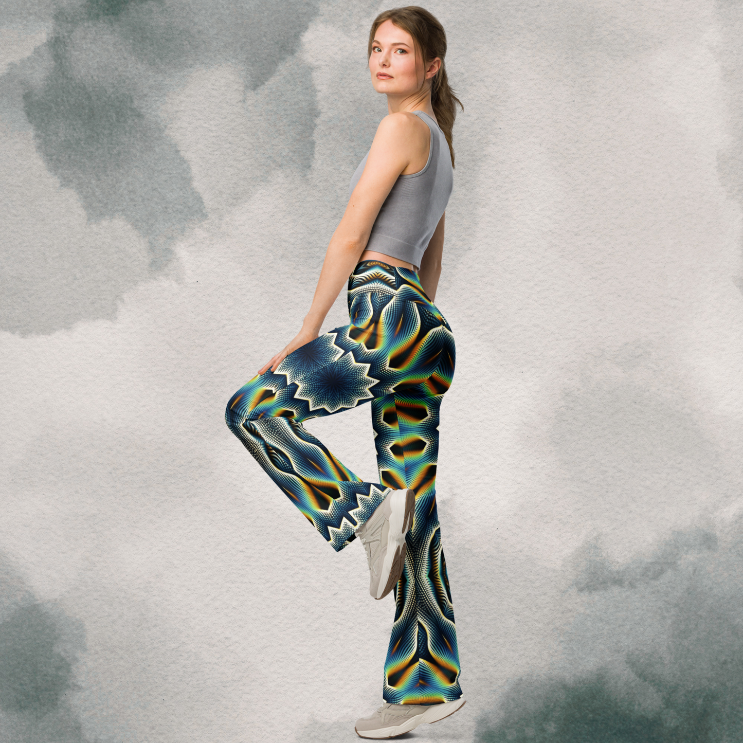 Retro Psychedelic Flare leggings