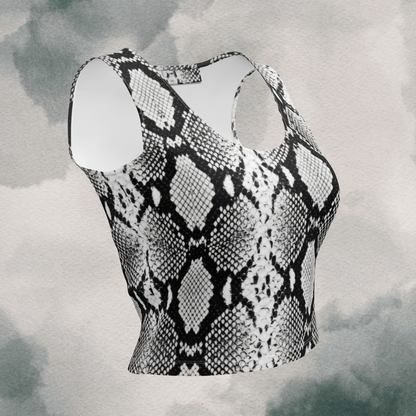 Snake Skin  Black & White Crop Top