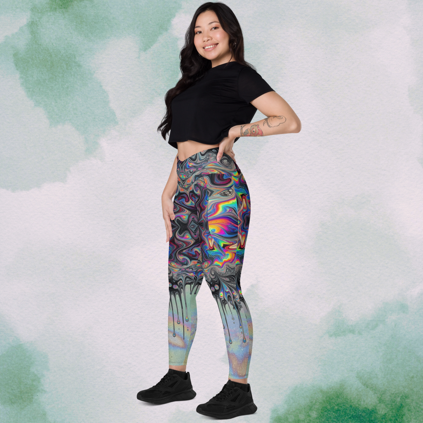 Psychedelic Swirl Drip Leggings