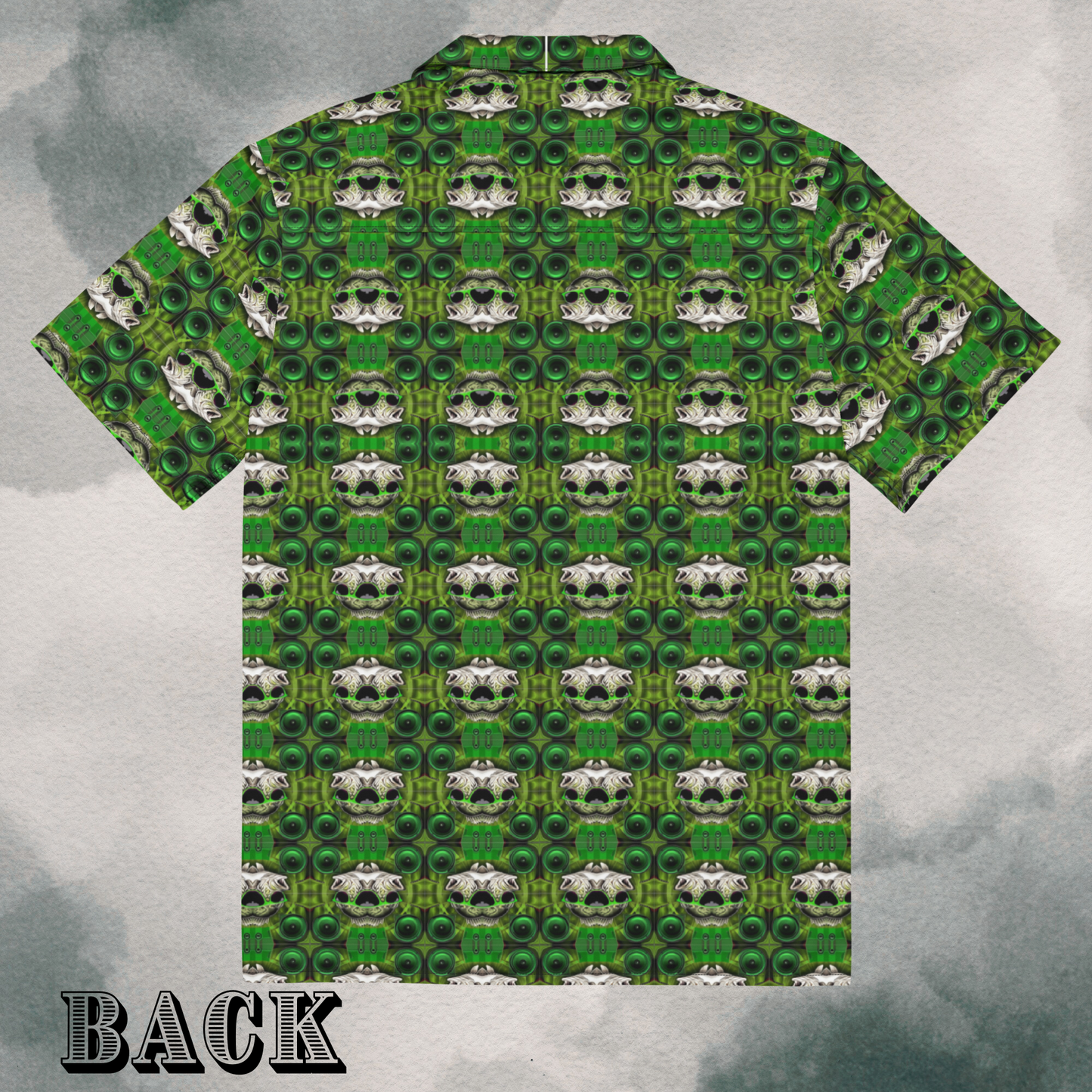Dubstep Bass Fish Festival Button-Up
