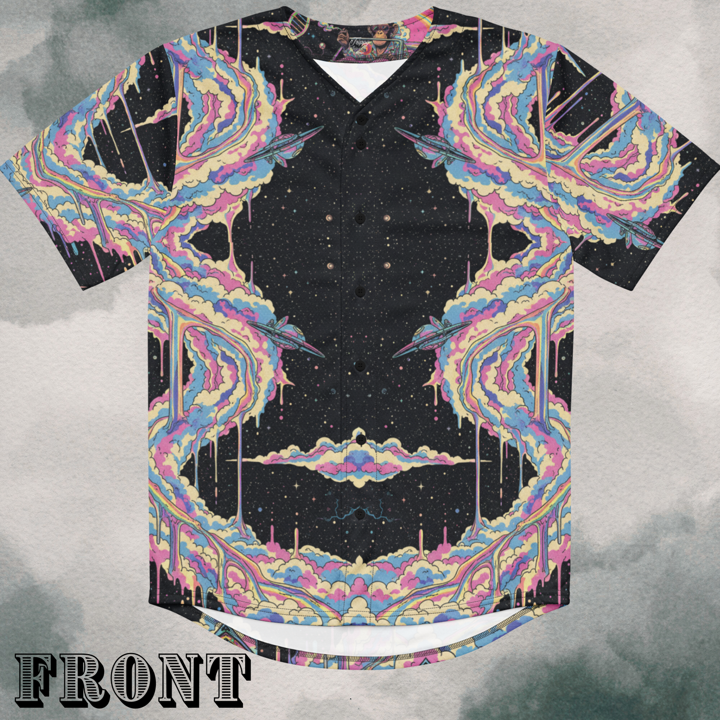 Retro Cosmic Cotton Candy Swirl EDM Jersey