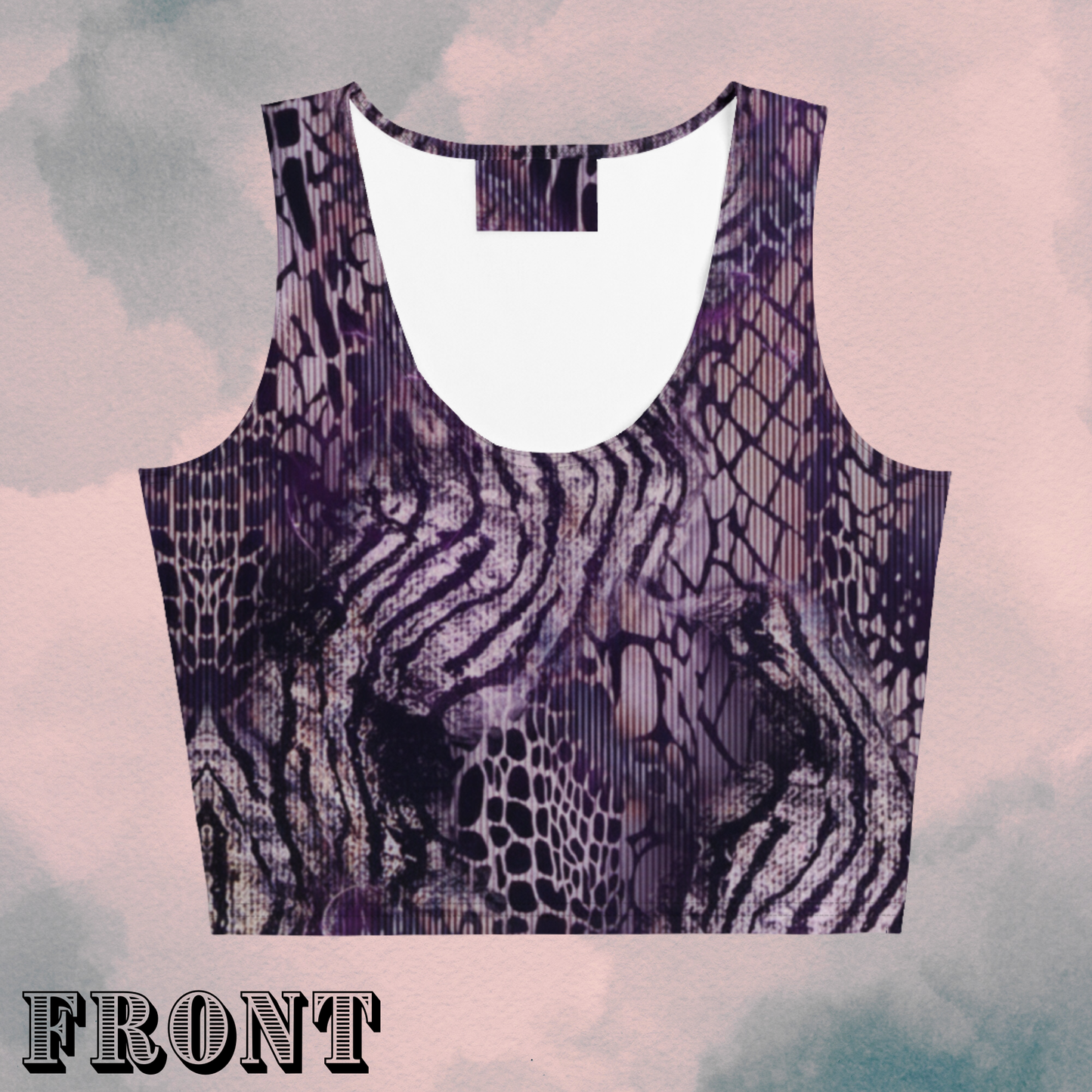 Purple Multi Print Animal Print Crop Top