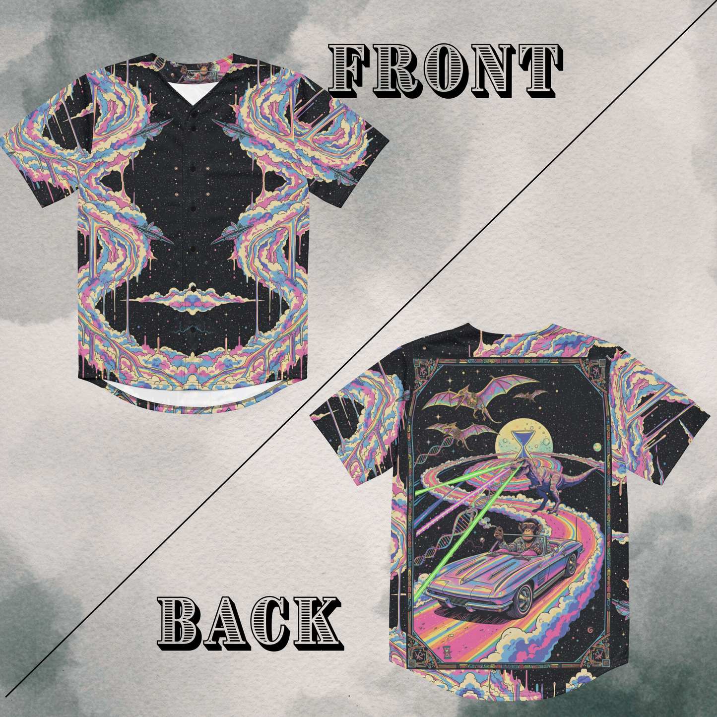 Retro Cosmic Cotton Candy Swirl EDM Jersey