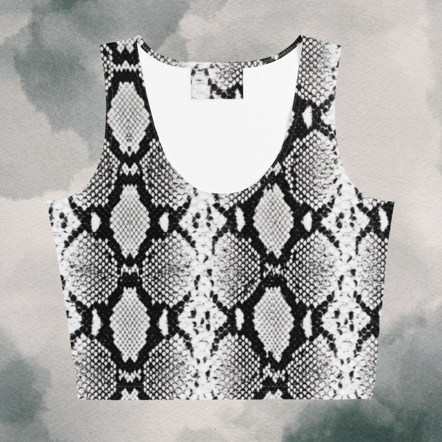 Snake Skin  Black & White Crop Top