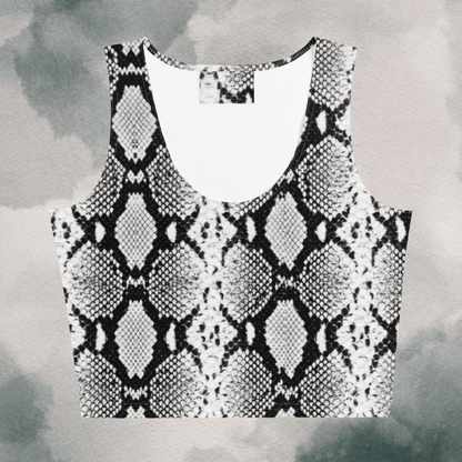 Snake Skin  Black & White Crop Top
