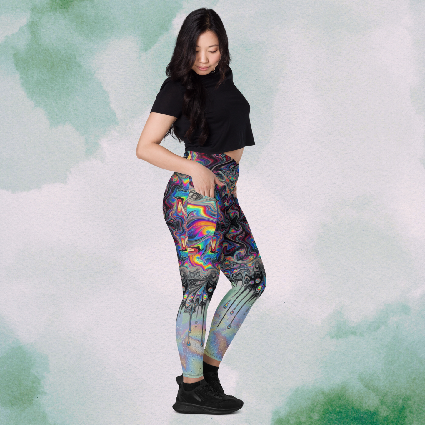 Psychedelic Swirl Drip Leggings