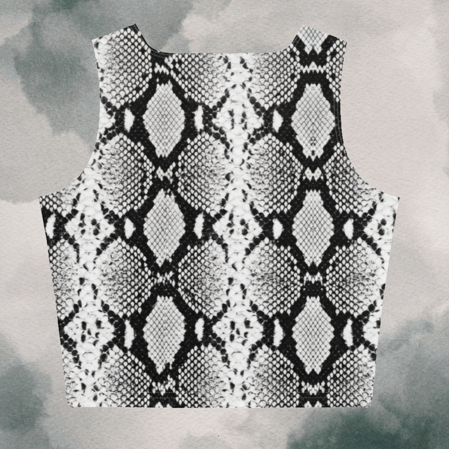 Snake Skin  Black & White Crop Top