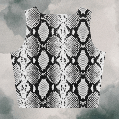Snake Skin  Black & White Crop Top