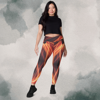 Girl on Fire - Crossover Leggings With Pockets