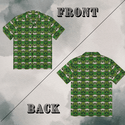 Dubstep Bass Fish Festival Button-Up
