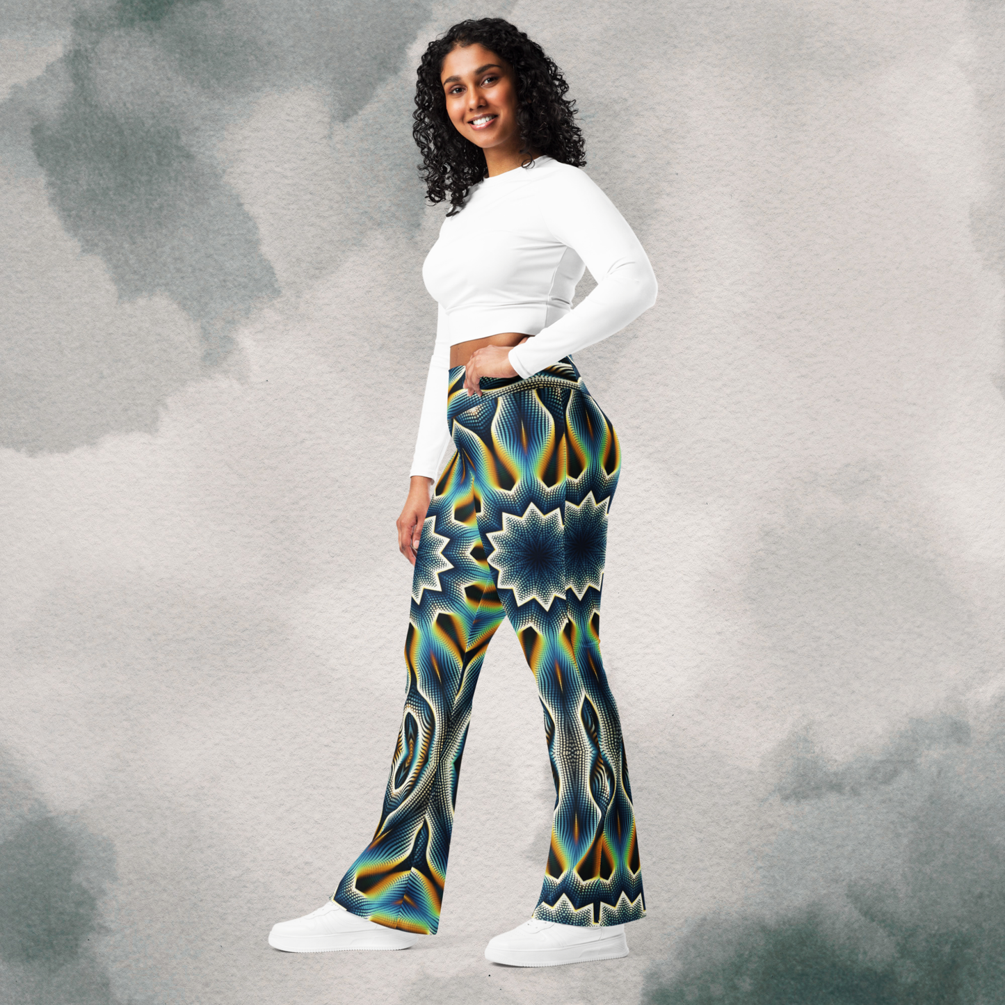 Retro Psychedelic Flare leggings