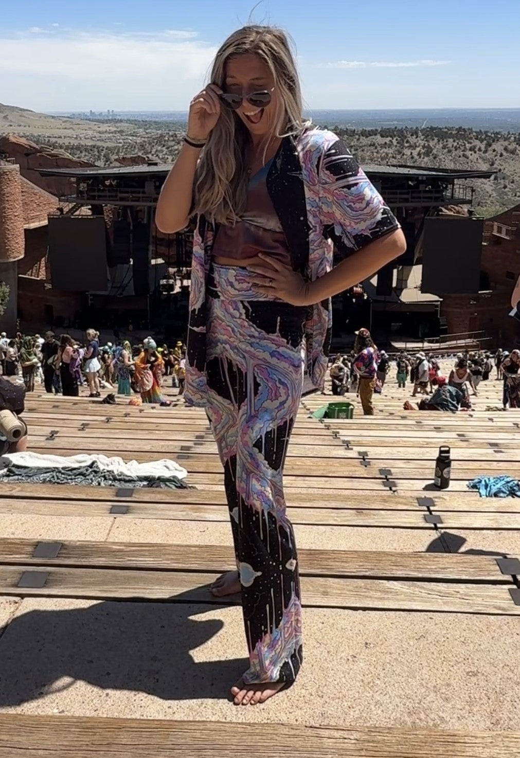 Melting Cotton Candy Nebula Flare Leggings