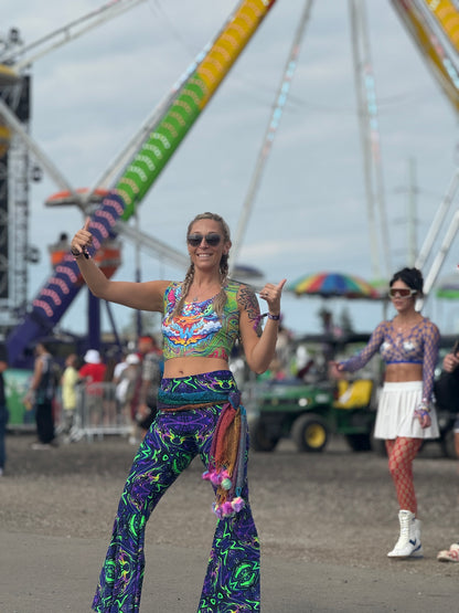 Neon Cosmic Dream Vision Crop Top
