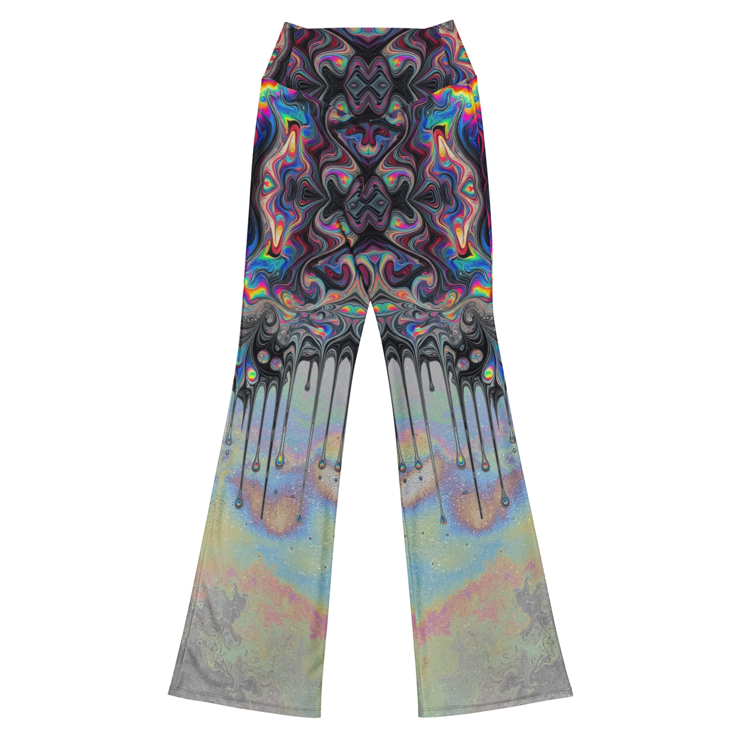 Psychedelic Drip Flare leggings