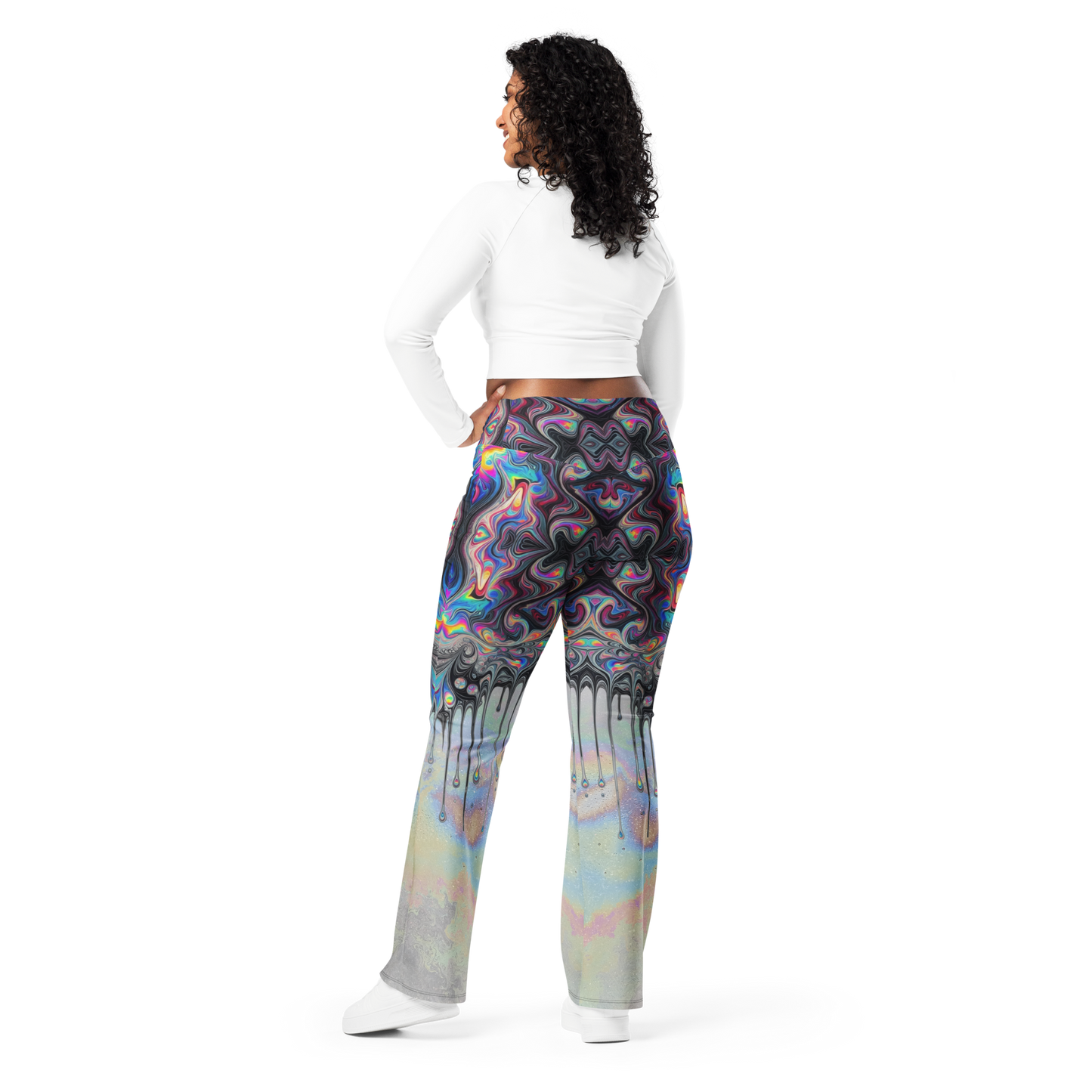 Psychedelic Drip Flare leggings