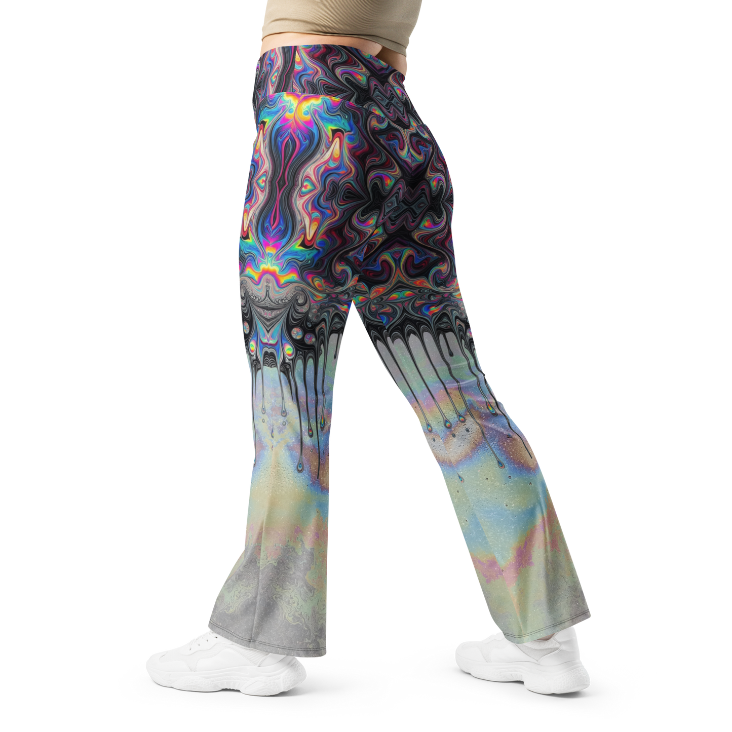 Psychedelic Drip Flare leggings